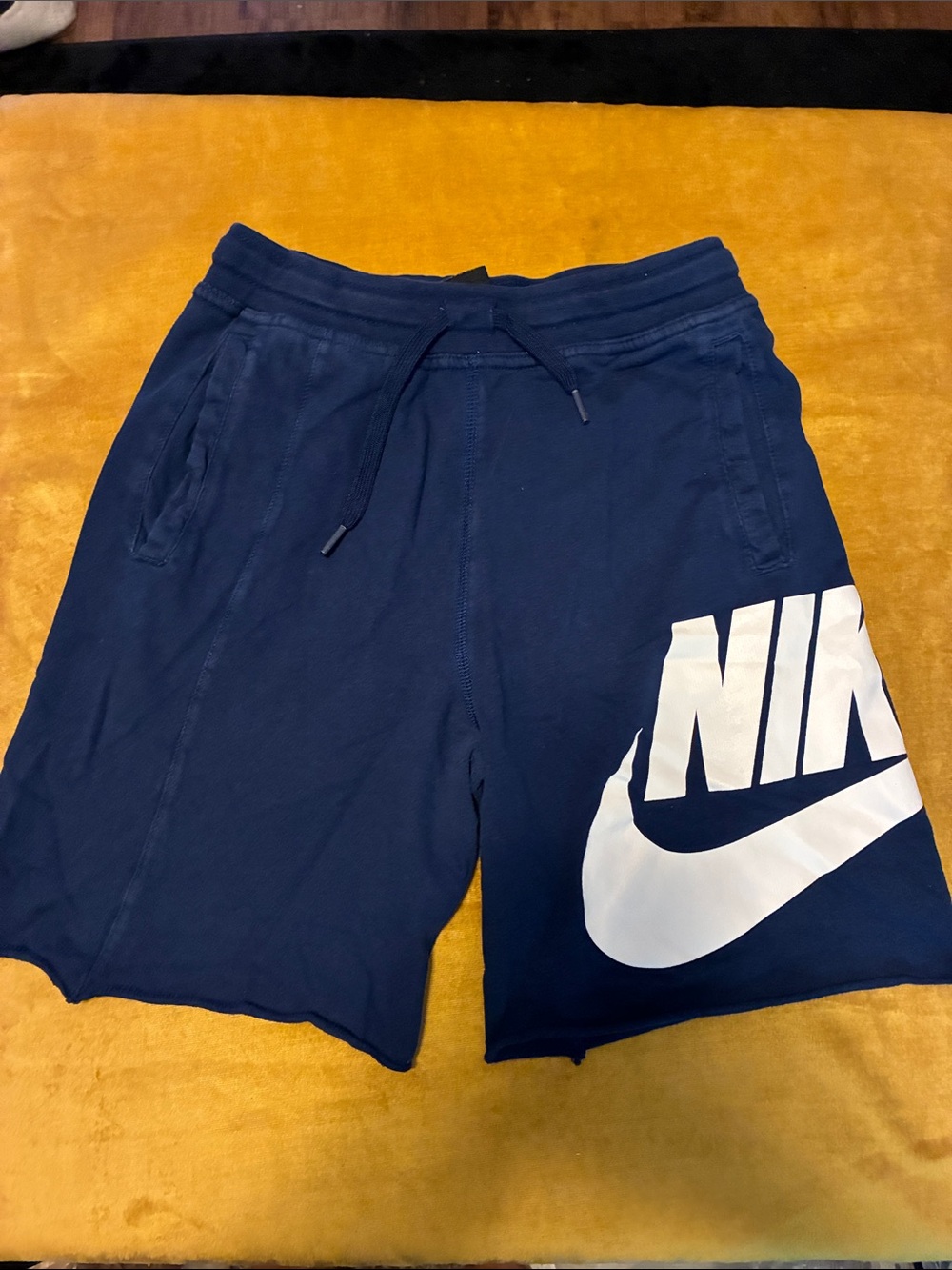 Nike Men’s Navy Blue Shorts with White Swoosh